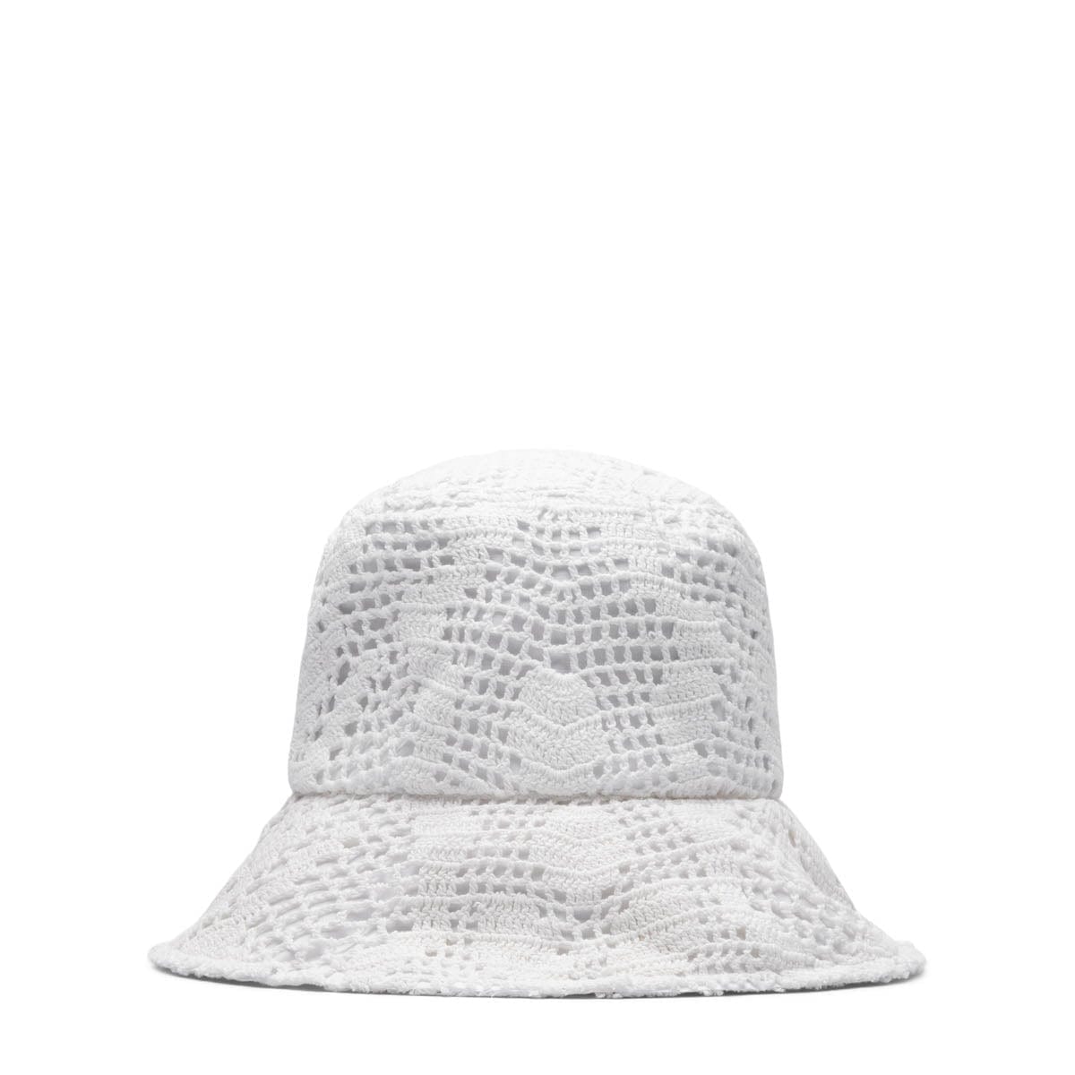 Comme des Garçons Shirt Headwear WHITE / O/S CROCHET-KNIT BUCKET HAT