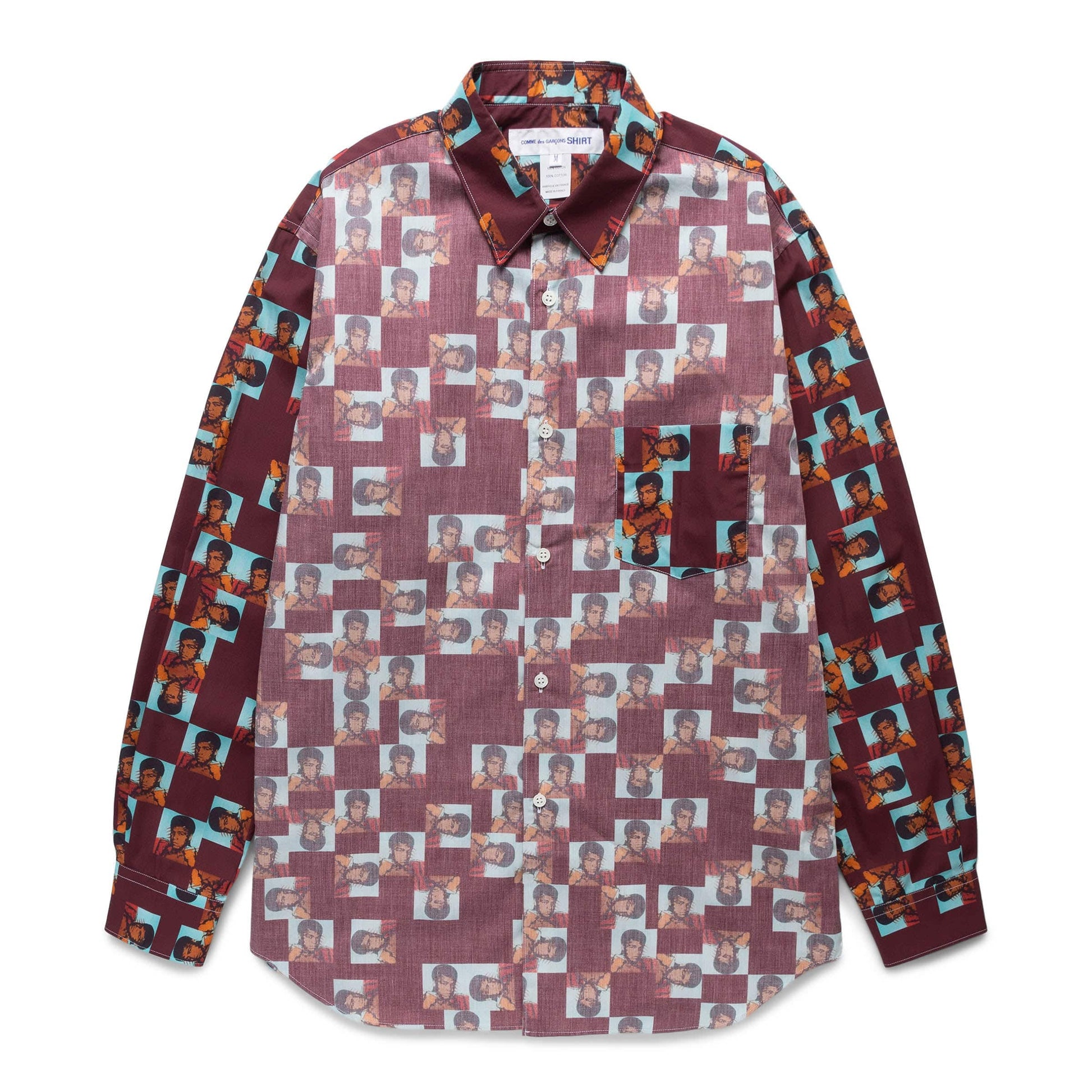 Comme des Garçons Shirt Shirts X ANDY WARHOL MUHAMMAD ALI GRAPHIC PRINT SHIRT