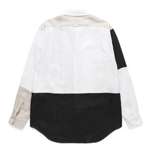 COMBO SHORT COLLAR SHIRT WHITE HANDKERCHIEF LINEN | Bodega