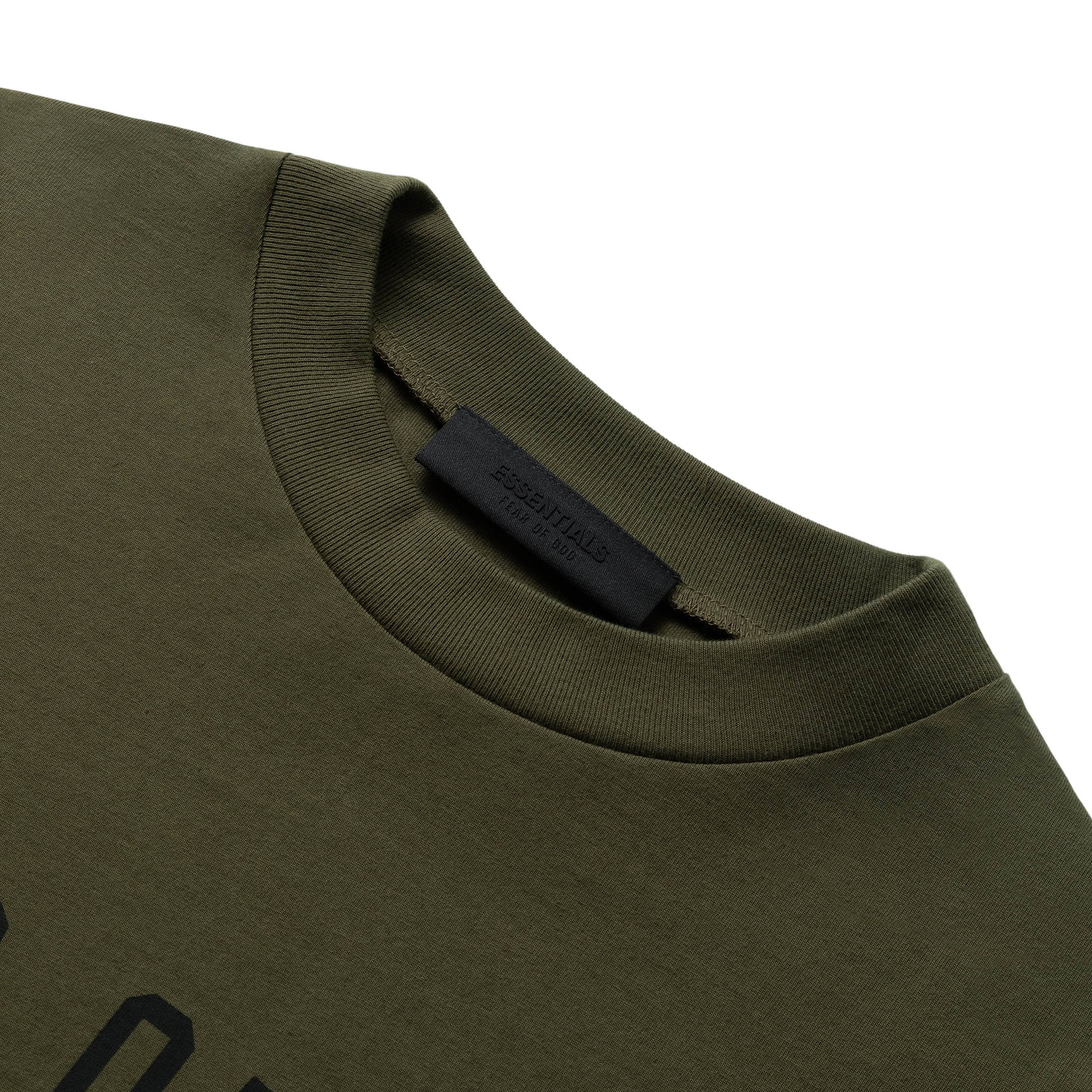 FEAR OF GOD ESSENTIALS JERSEY LONG SLEEVE T-SHIRT OLIVE