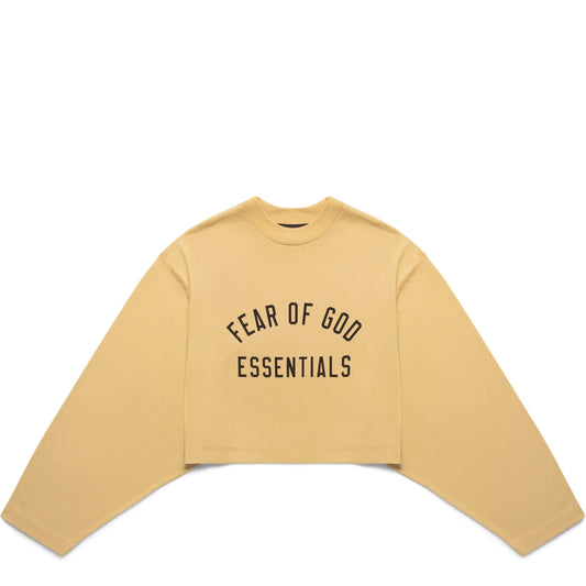 Fear Of God Essentials T-Shirts WOMEN'S TRI-BLEND CROPPED LONGSLEEVE SHIRT