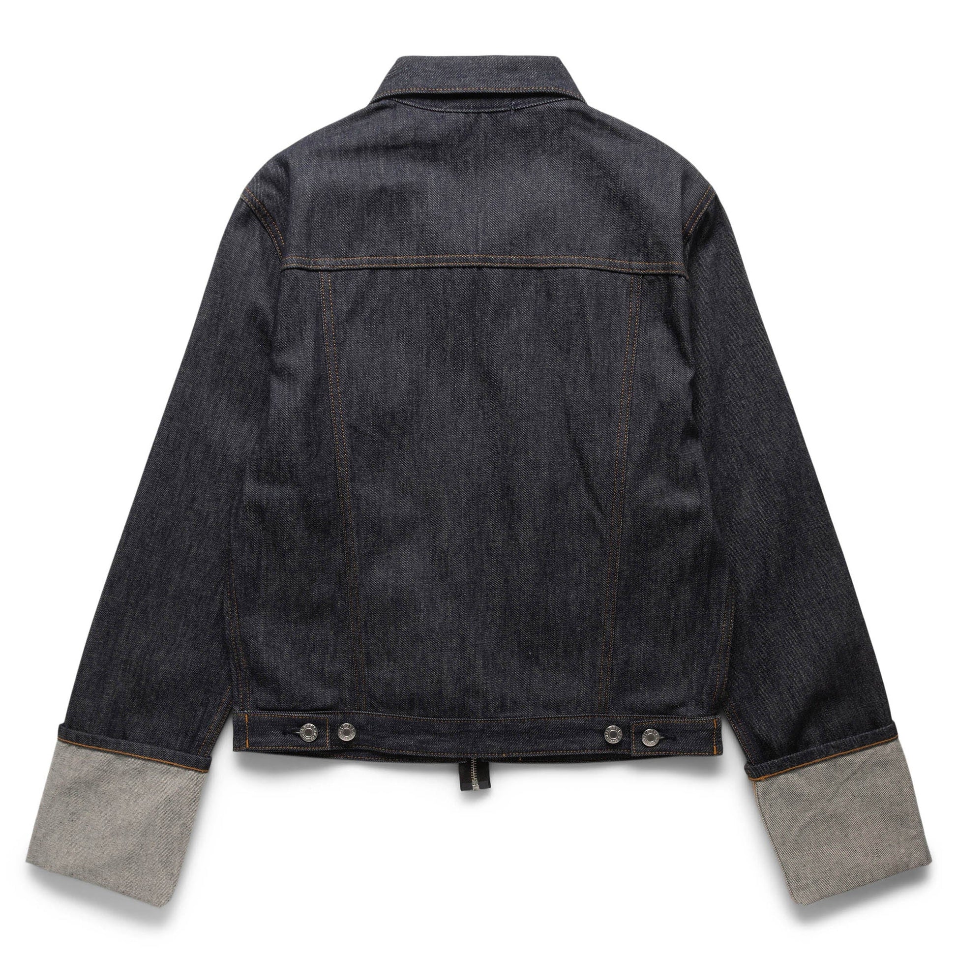 CUFFED DENIM TRUCKER JACKET RAW INDIGO | Bodega
