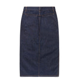 Helmut Lang Womens SLIT DENIM MIDI SKIRT