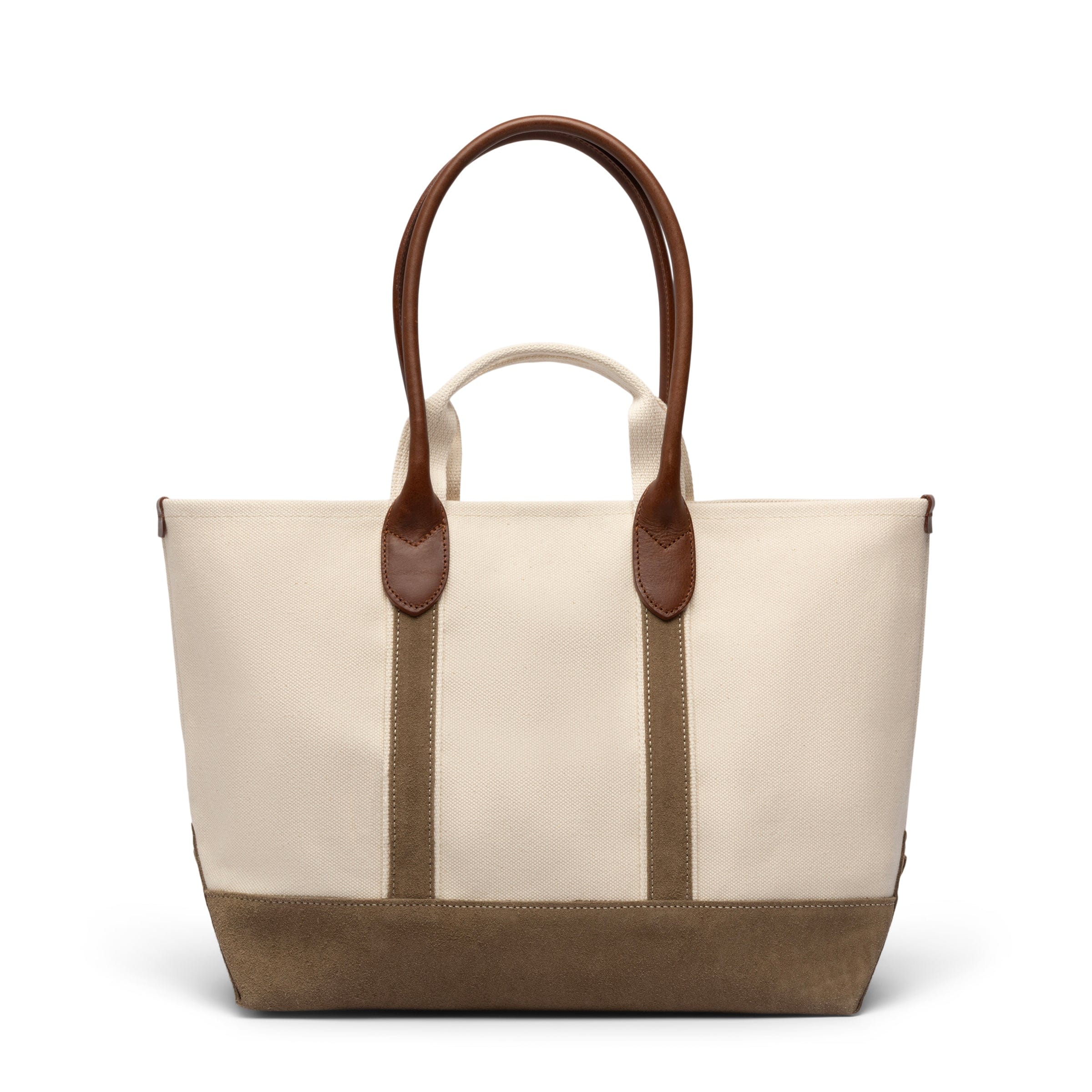 CAMPUS SUEDE HANDLE TOTE BAG BEIGE | Bodega