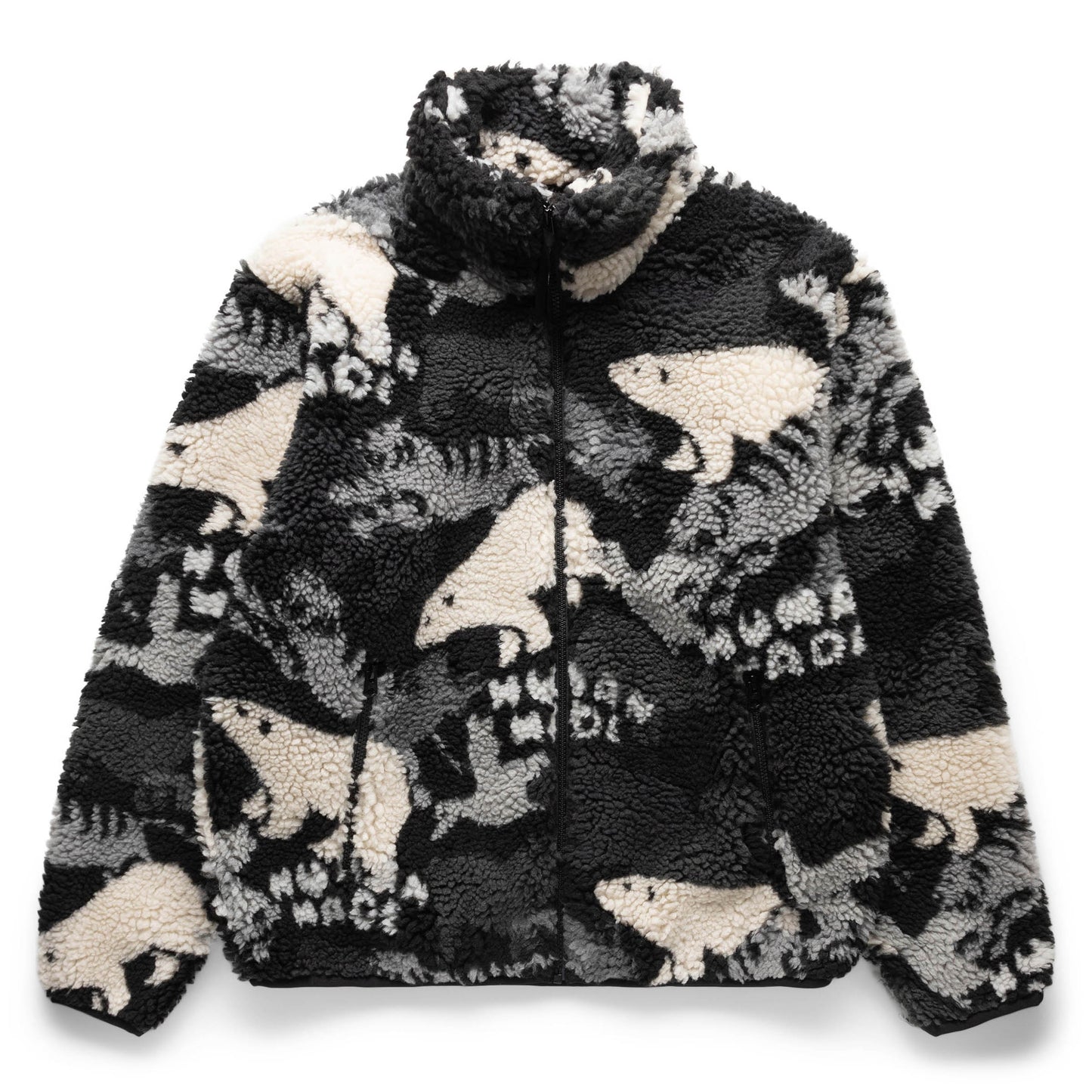 HUMAN MADE ANIMAL FLEECE JACKET GRAY