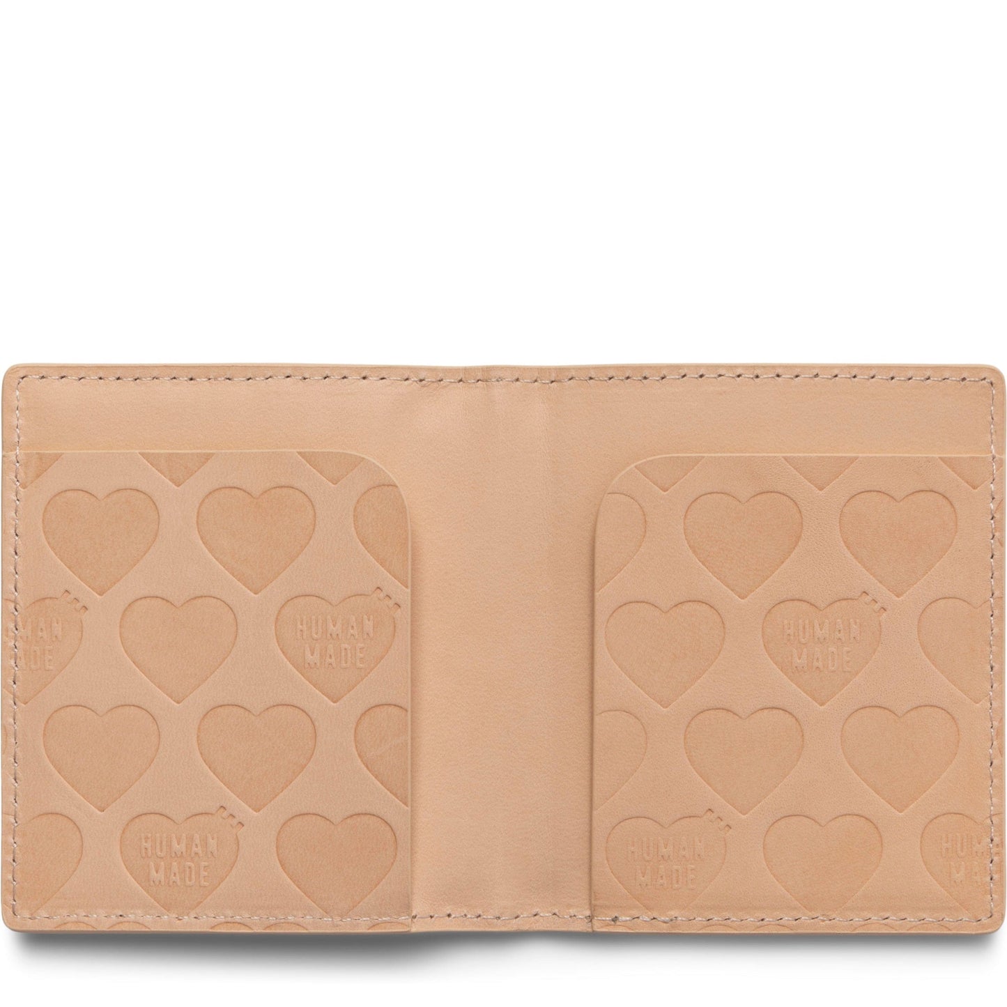 HUMAN MADE LEATHER COMPACT WALLET BEIGE