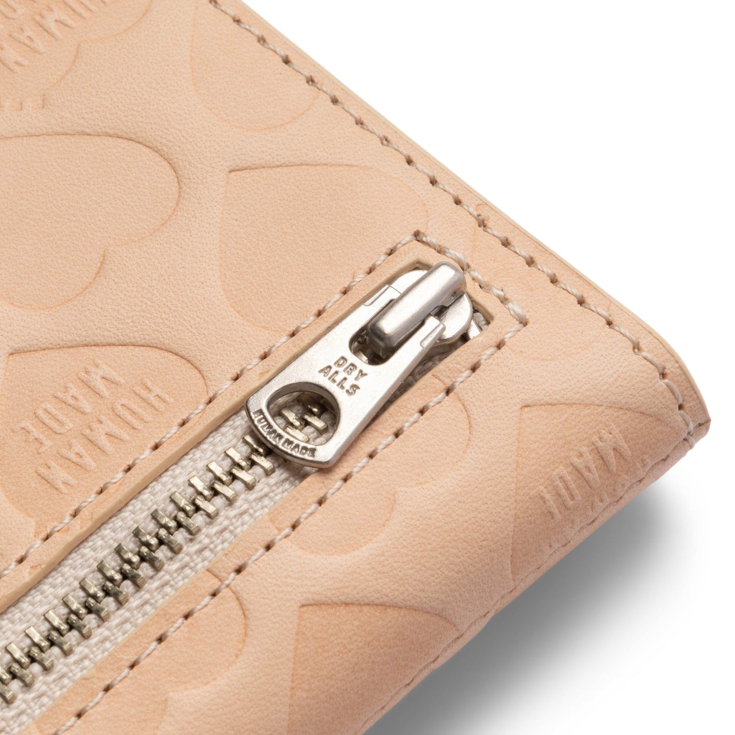 HUMAN MADE LEATHER COMPACT WALLET BEIGE