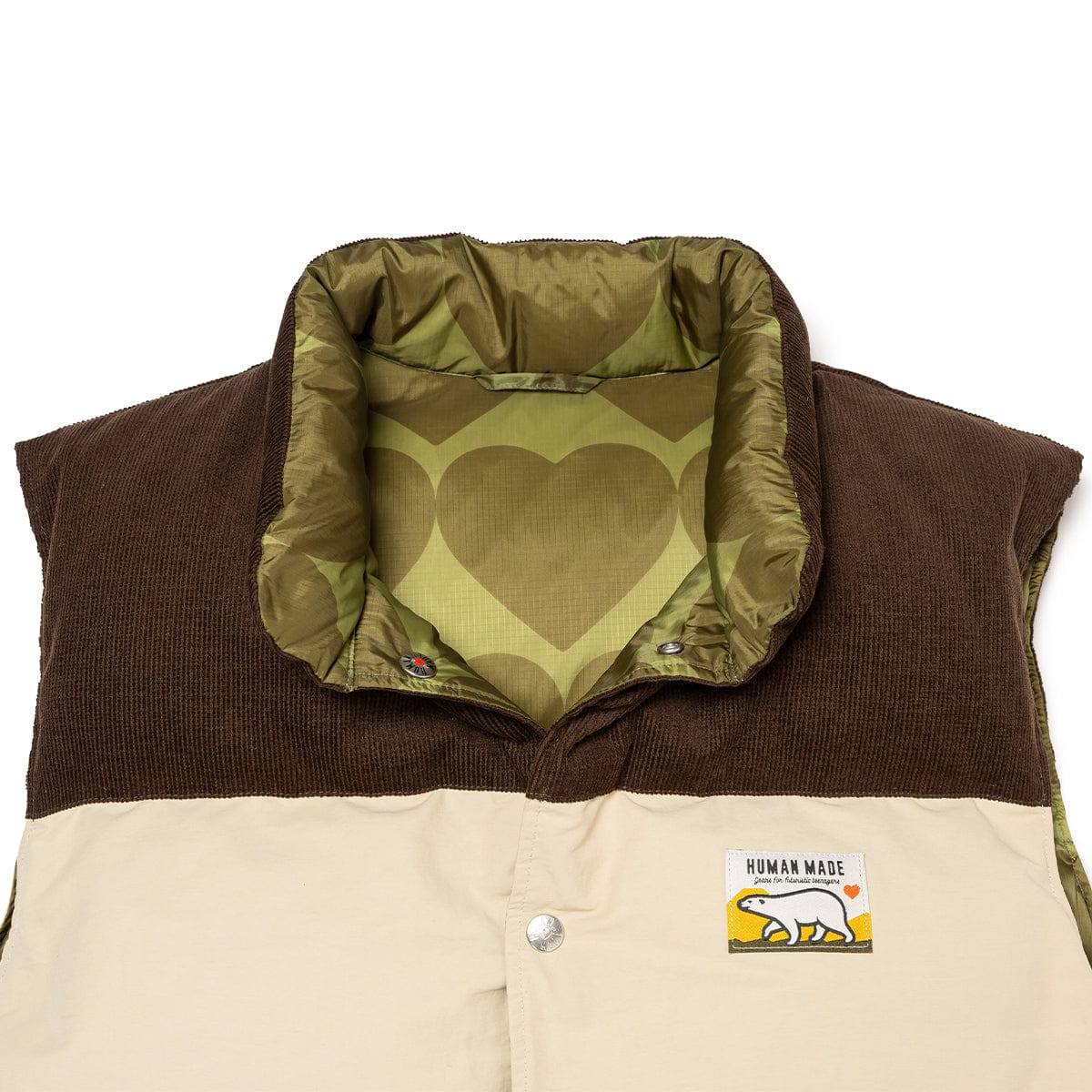 REVERSIBLE DOWN VEST BEIGE | Bodega