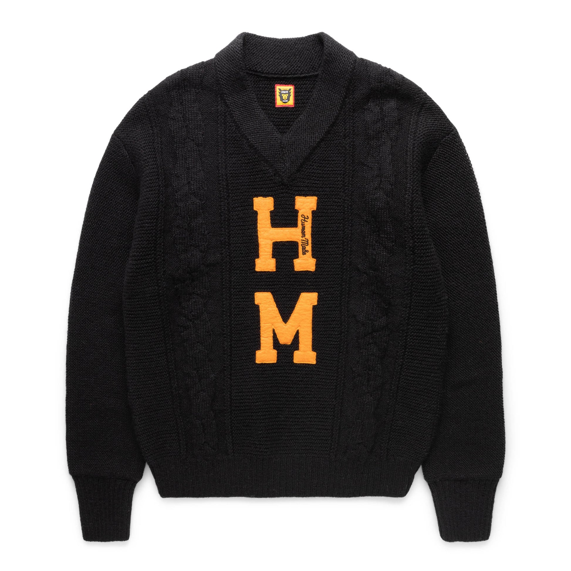 HUMAN MADE V-NECK KNIT SWEATER BLACK