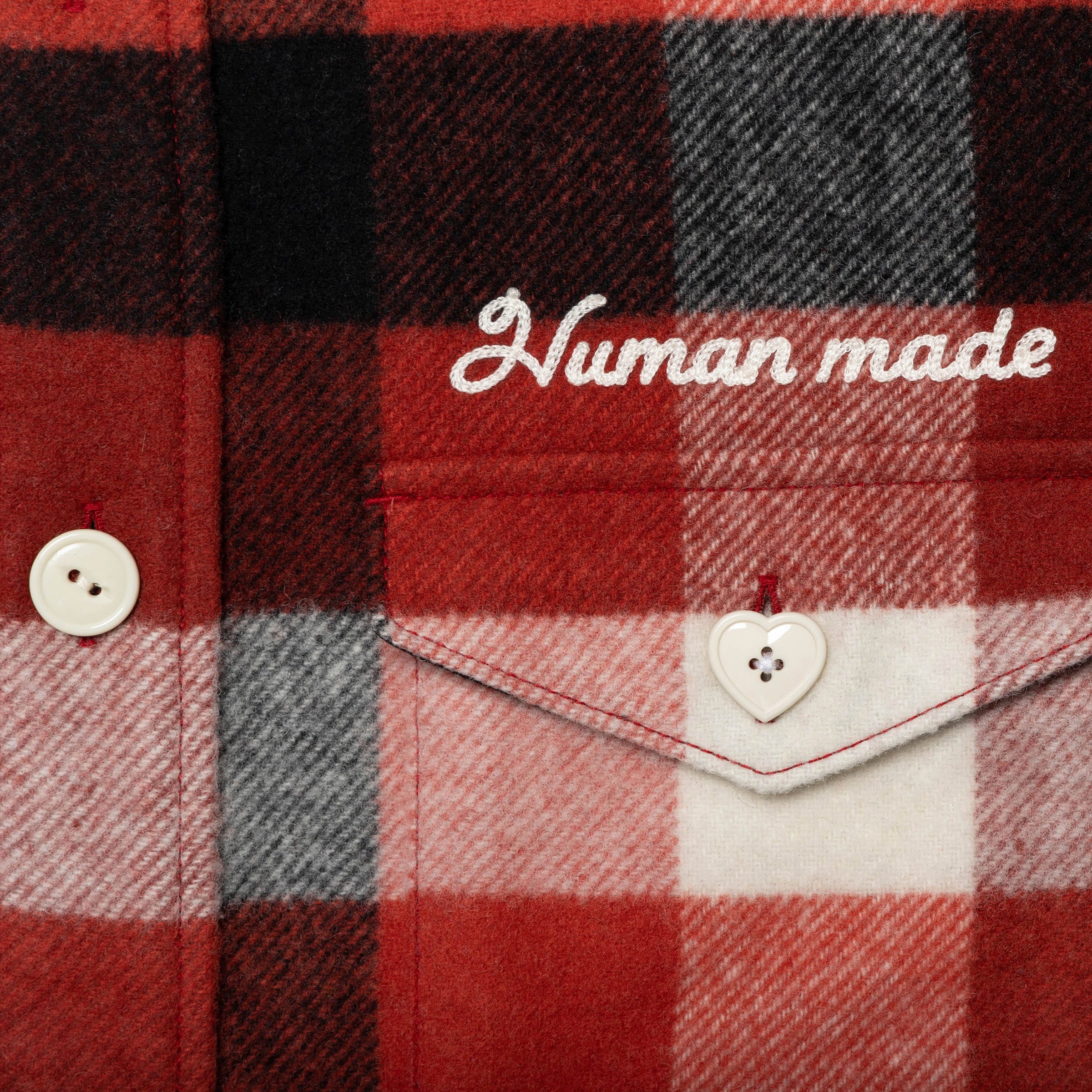 WOOL BEAVERBLOCK CHECK SHIRT RED | Bodega