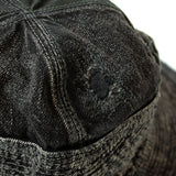 KAPITAL 11.5OZ DENIM THE OLD MAN AND THE SEA HAT BLACK/BLACK 