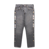 Kapital Pants 14OZ BLK DENIM 5P MONKEY CISCO (STUDS)