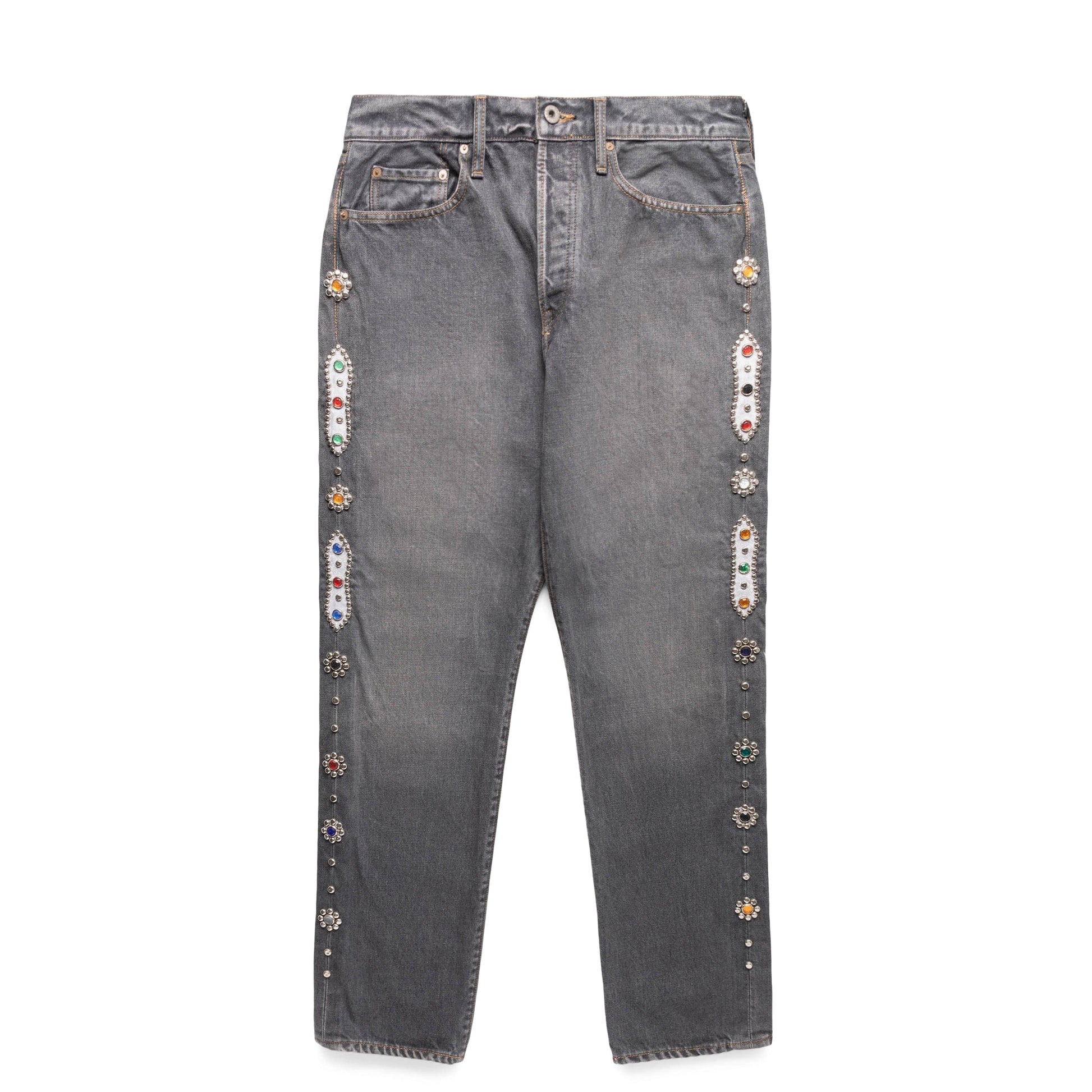 Kapital Pants 14OZ BLK DENIM 5P MONKEY CISCO (STUDS)