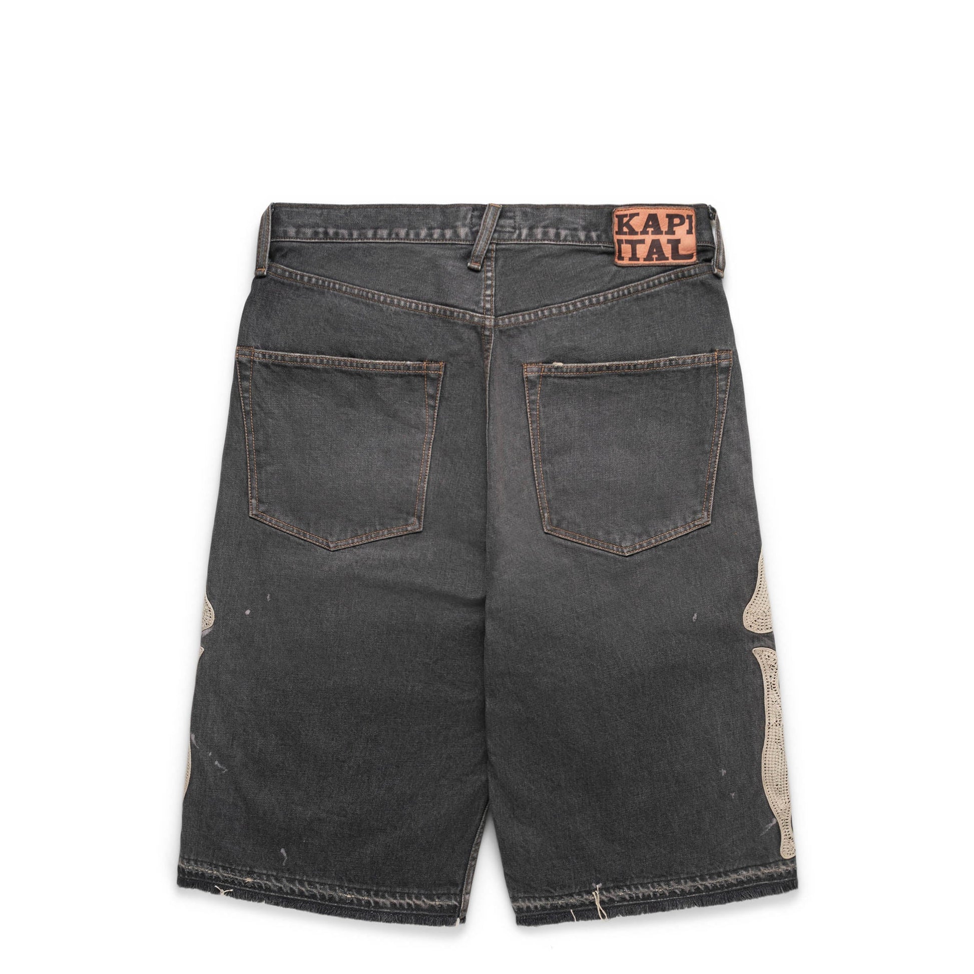 Kapital Shorts 14OZ BLK DENIM 5P SHORTS (BONE)