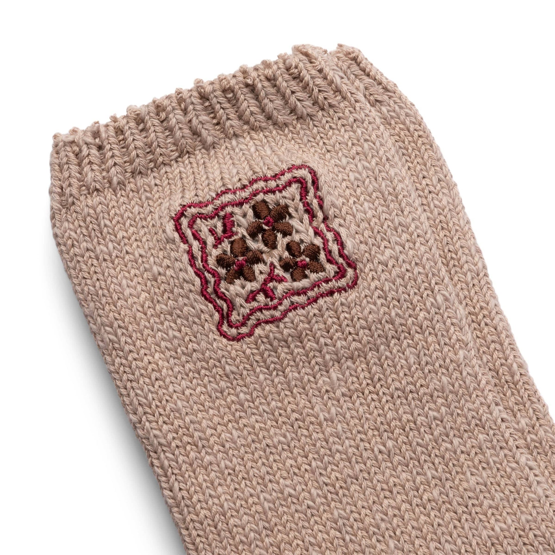 KAPITAL 56 YARNS COOKIE EMBROIDERY SOCKS BEIGE