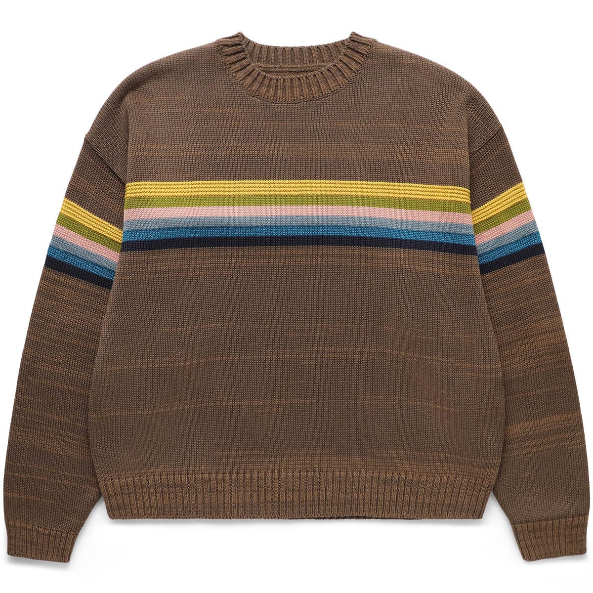 5G KNIT RAINBOW & RAINBOWY CREW SWEATER BROWN | Bodega 5G KNIT RAINBOW & RAINBOWY CREW SWEATER BROWN | Bodega