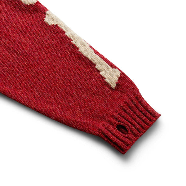 5G WOOL BONE CREW SWEATER RED | Bodega