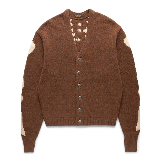 Kapital Knitwear BROWN / 3 5G WOOL BONE SHORT CARDIGAN