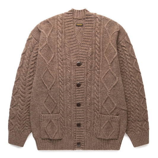 Kapital Knitwear 5G WOOL CABLE KNIT ELBOW-CATPITAL CARDIGAN