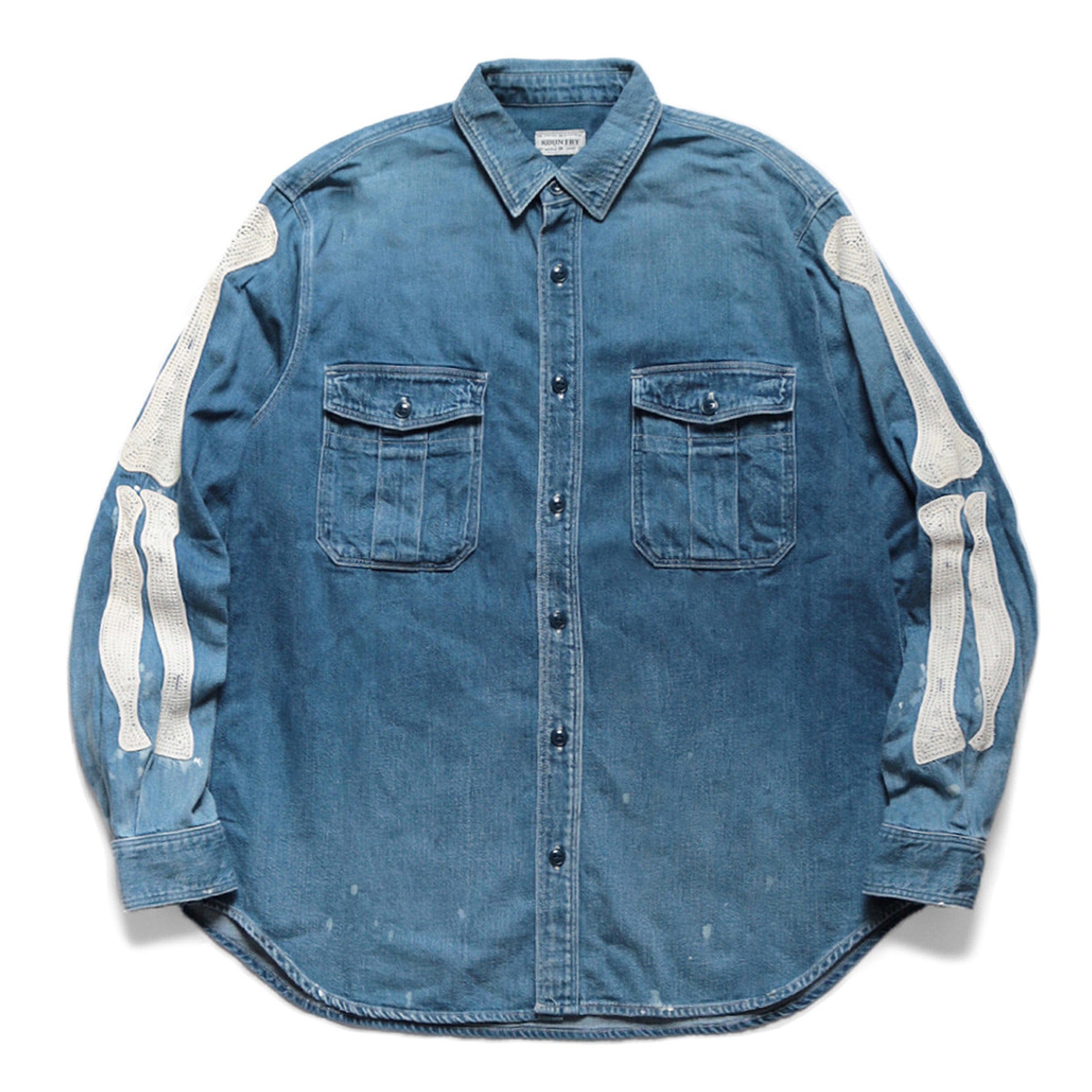 8OZ DENIM WORK SHIRT (BONE EMBROIDERY) PRO | Bodega