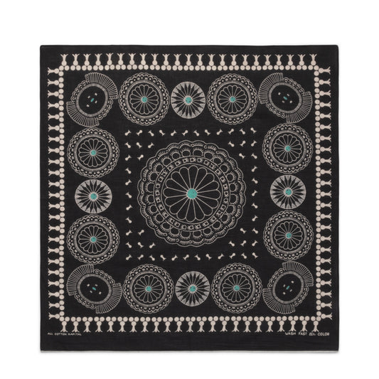 KAPITAL FASTCOLOR SELVEDGE BANDANA (CONCHO) BLACK