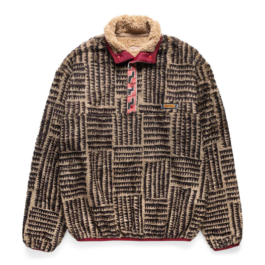 KAPITAL HACKSAW - BLOCK FLEECE PULLOVER BEIGE