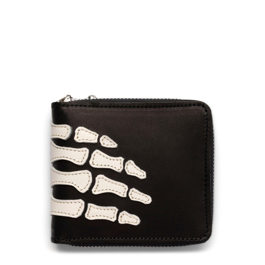 KAPITAL THUMB UP BONE HAND ZIP WALLET BLACK