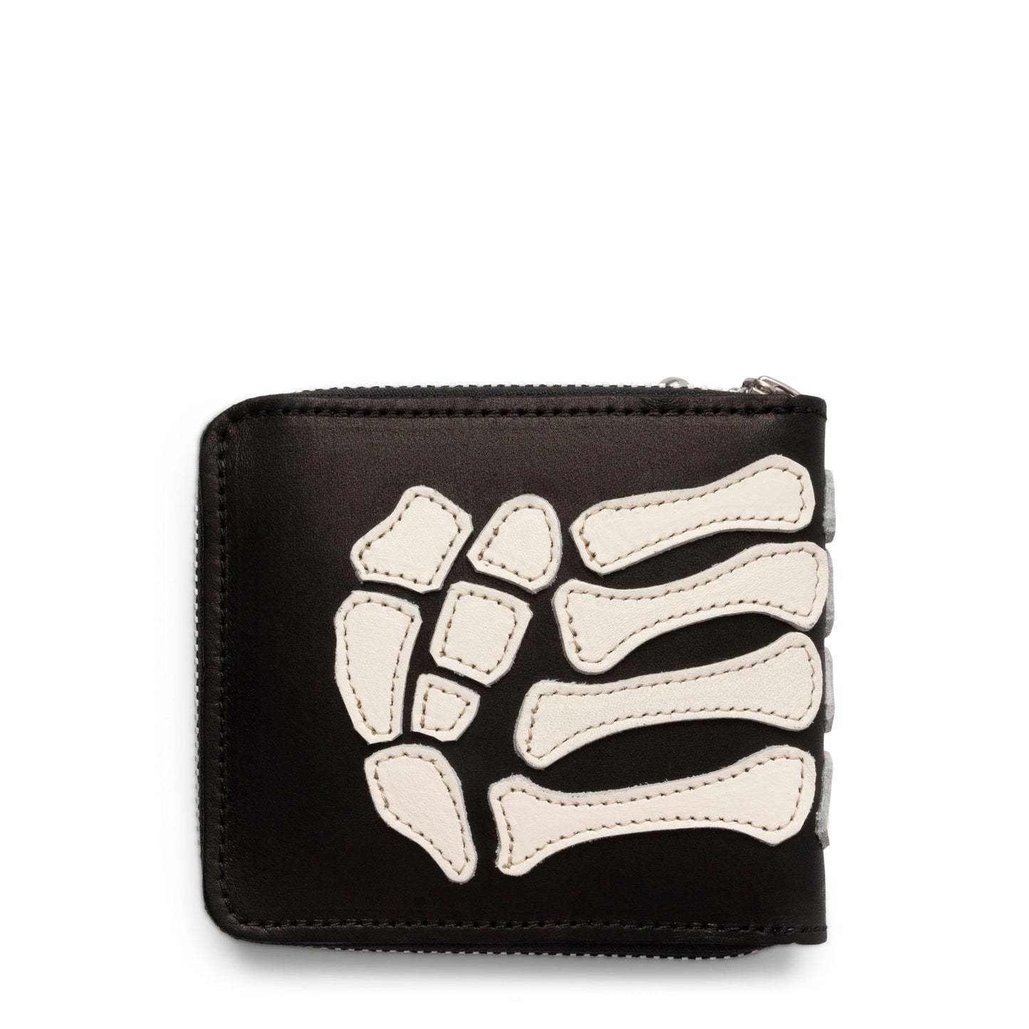 KAPITAL THUMB UP BONE HAND ZIP WALLET BLACK