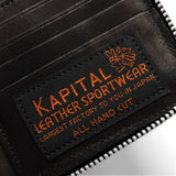 KAPITAL THUMB UP BONE HAND ZIP WALLET BLACK