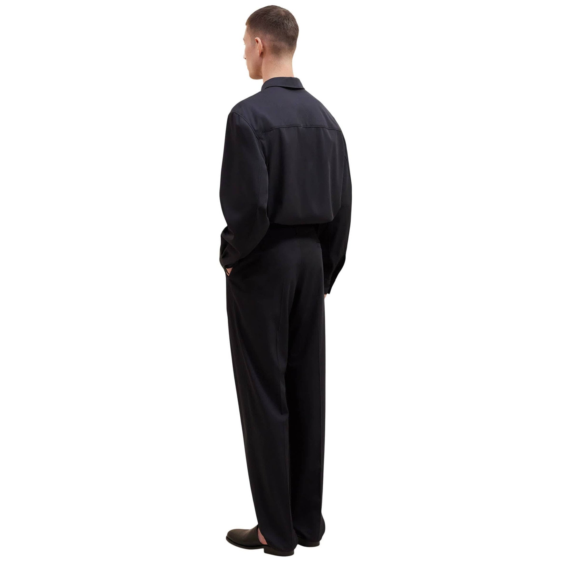 Lemaire Pants JET BLACK / M TAILORED PLEATED PANTS