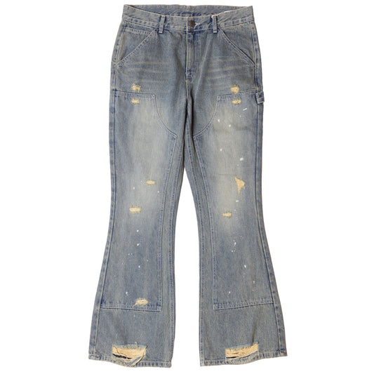 DOUBLE KNEE FLARED DENIM