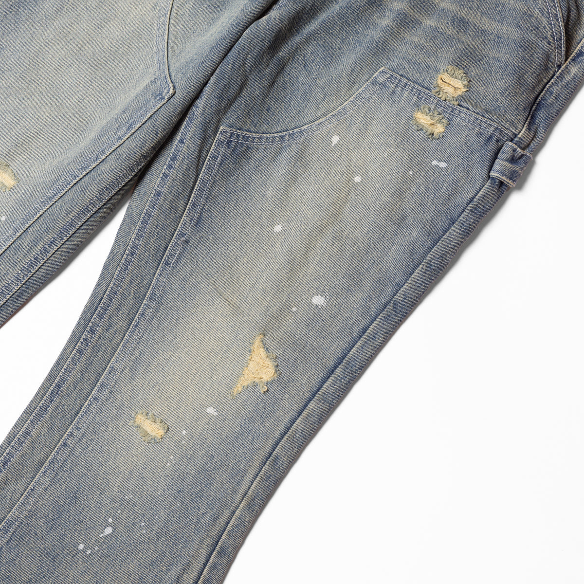 DOUBLE KNEE FLARED DENIM