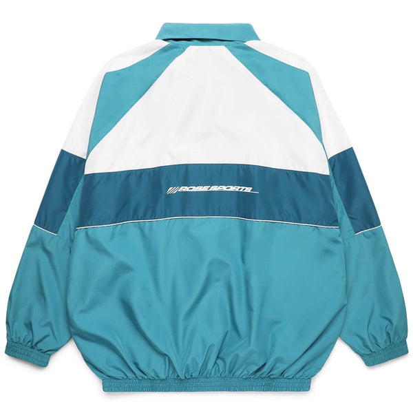 OVERSIZED PANELED TRACK JACKET TEAL/WHITE | Bodega