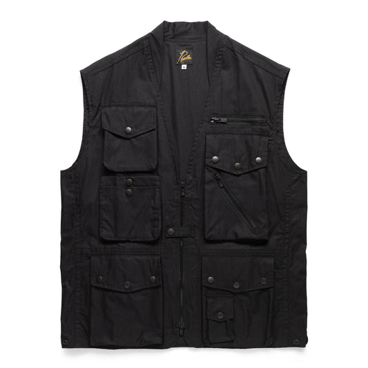 NEEDLES OXFORD CLOTH FIELD VEST BLACK