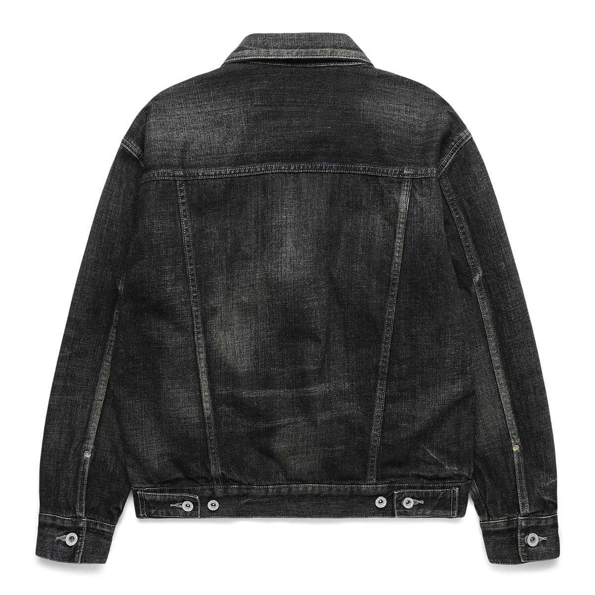 WASHED DENIM TYPE - 4 JACKET BLACK | GmarShops - Overprint Snap