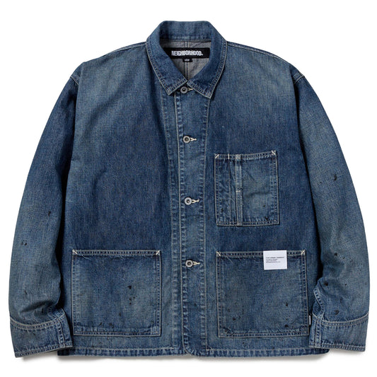 Neighborhood WASHED SHORT COVERALL JACKET INDIGO