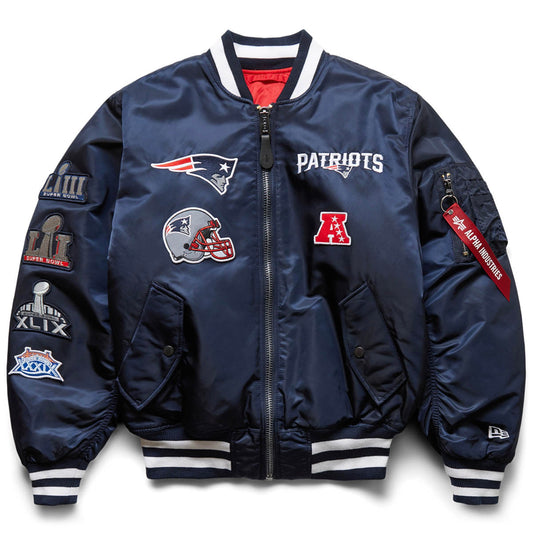 New Era Outerwear X ALPHA INDUSTRIES NEW ENGLAND PATRIOTS BOMBER JACKET