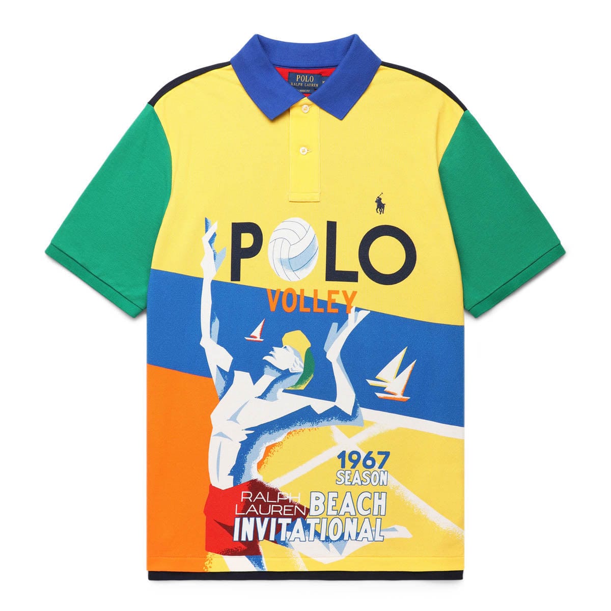 VANS Polo Shirt Mens Large Yellow Striped Long Sleeve White Collar Logo