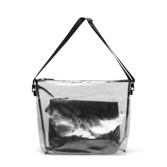 RAINS SNAKE TOTE BAG LARGE TRANSPARENT