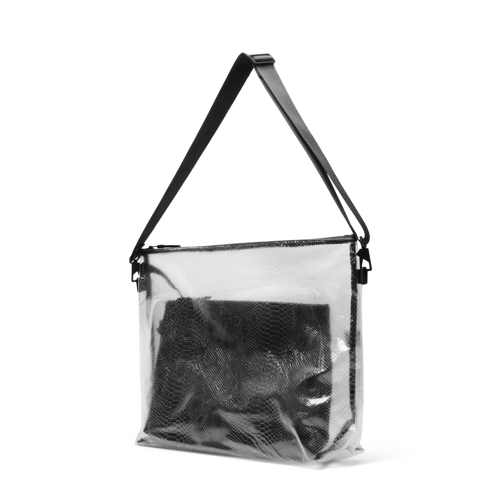 RAINS SNAKE TOTE BAG LARGE TRANSPARENT