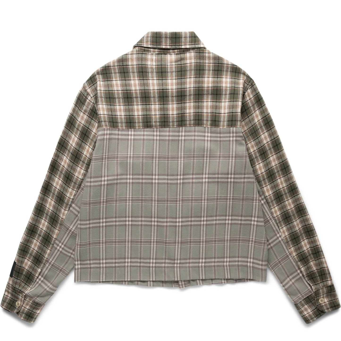 Reese Cooper Shirts CROPPED SPLIT FLANNEL SHIRT
