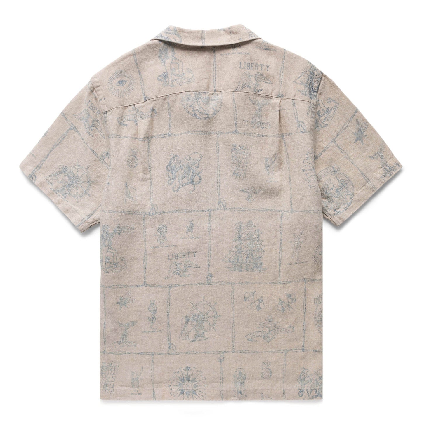 RRL Shirts WAYNE CAMP SHIRT SEASCAPE PRINT