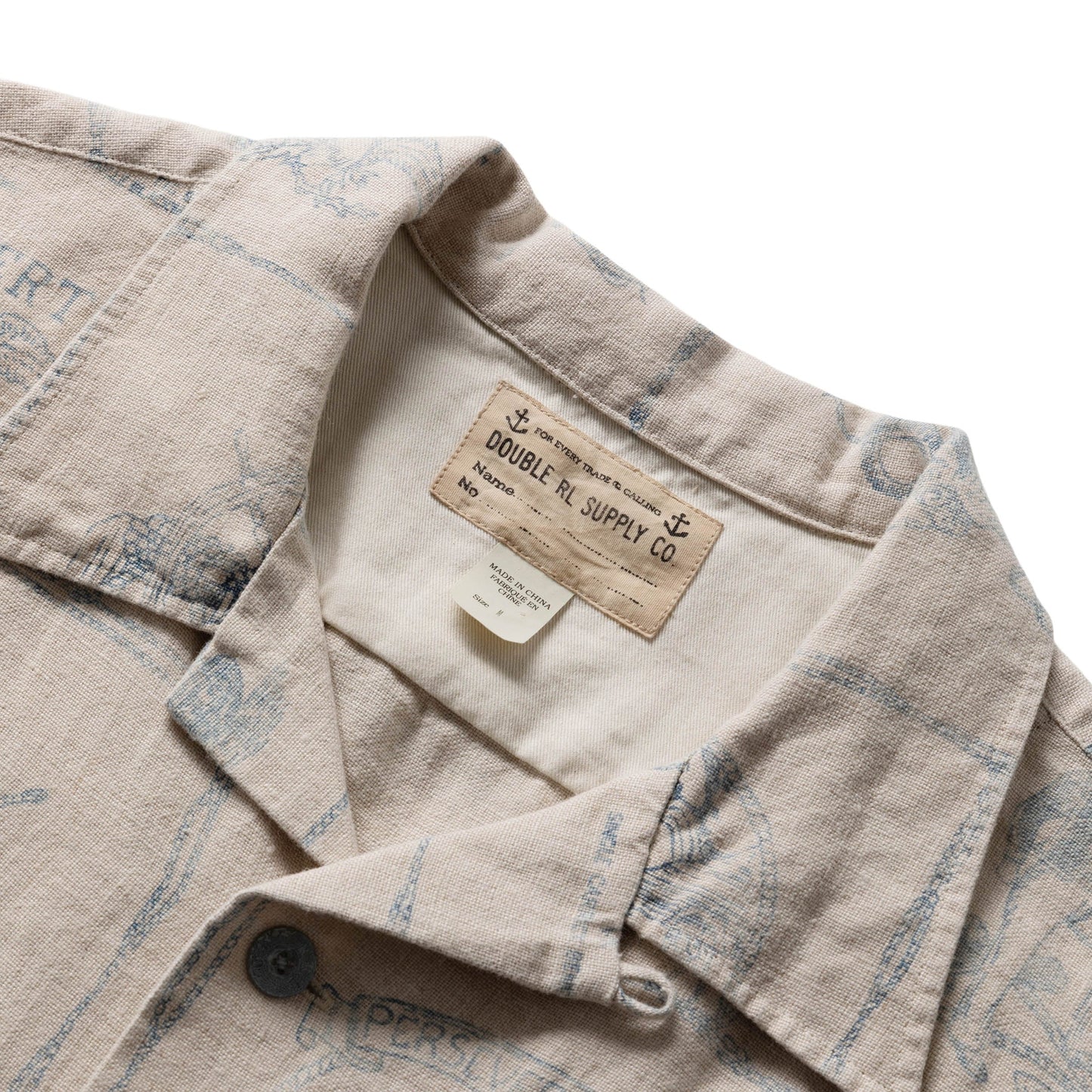 RRL Shirts WAYNE CAMP SHIRT SEASCAPE PRINT