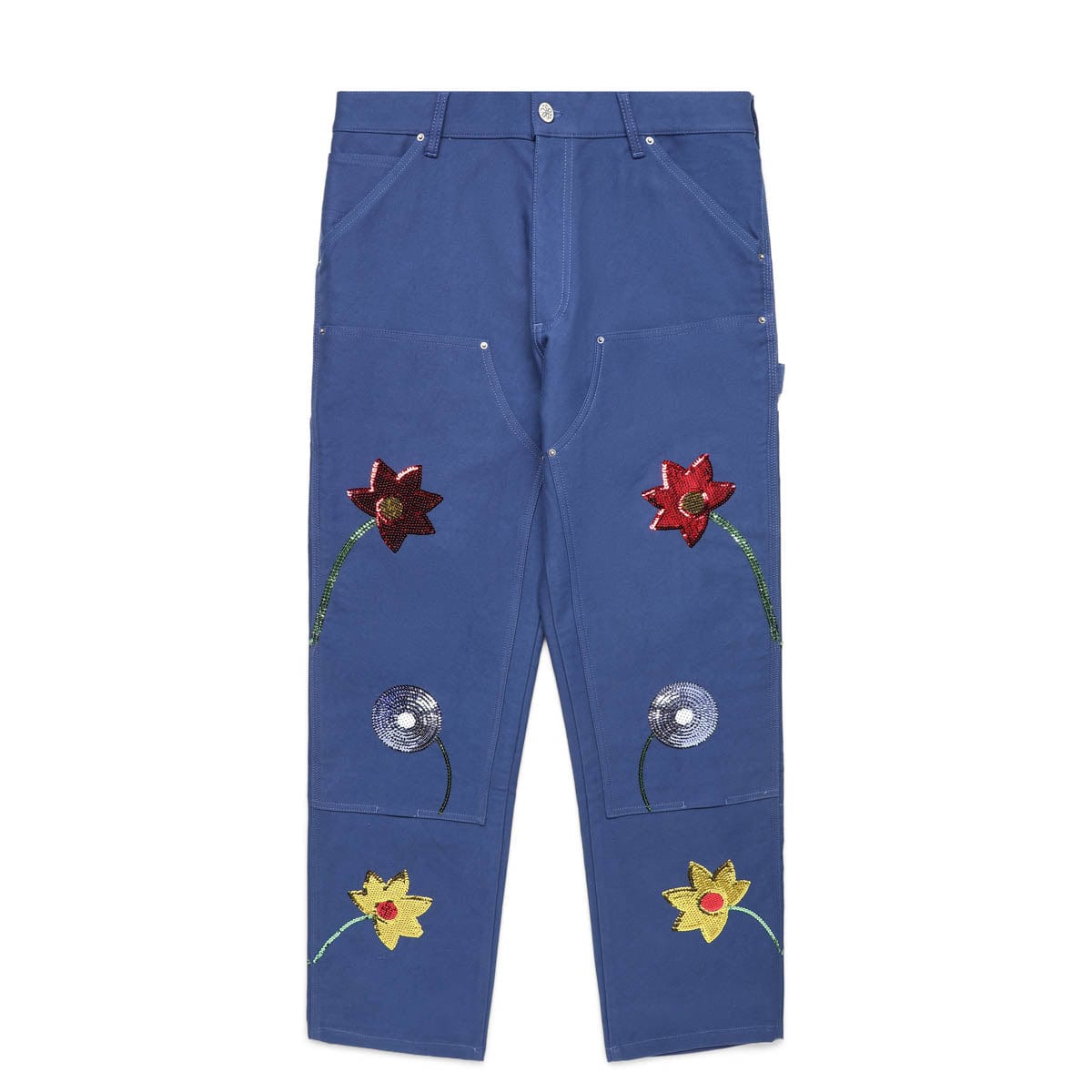 Sky High Farm Workwear Bottoms FLORAL EMBROIDERED DOUBLE KNEE PANTS