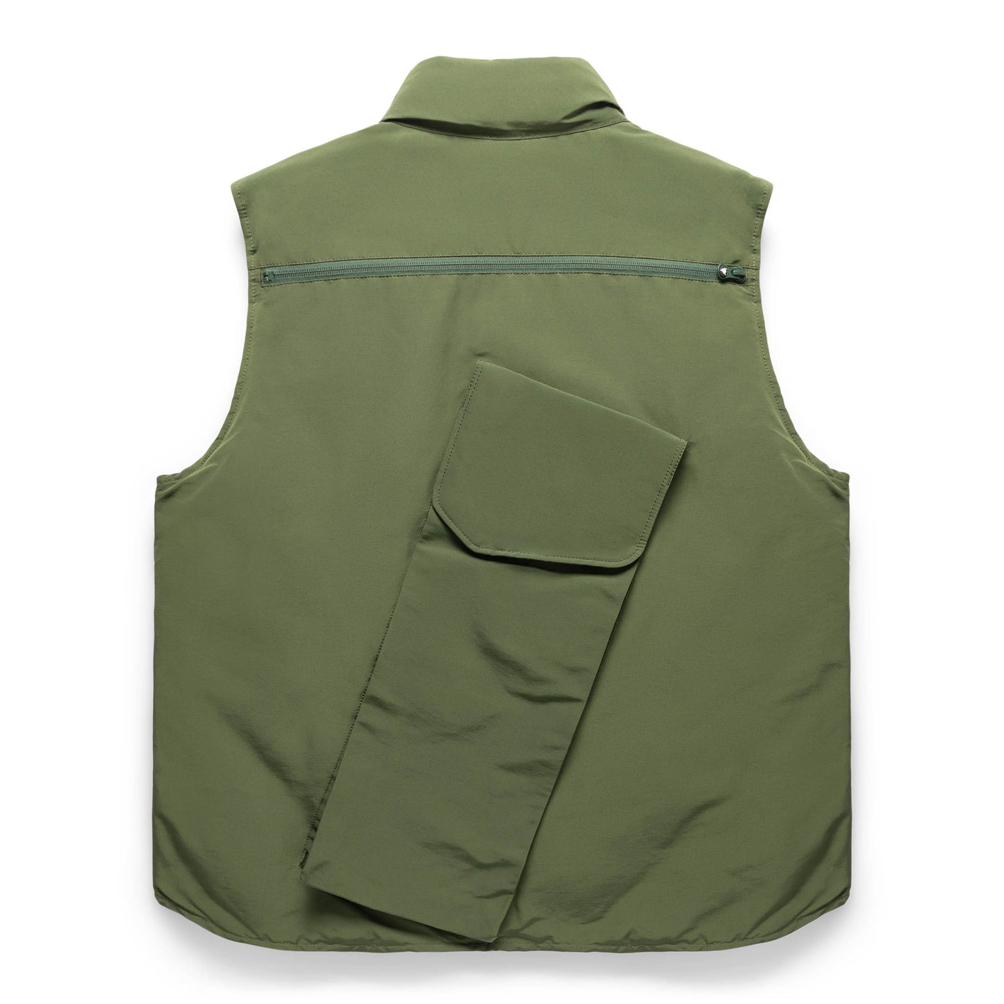 South2 West8 MULTI-POCKET ZIPPED DOWN VEST GREEN