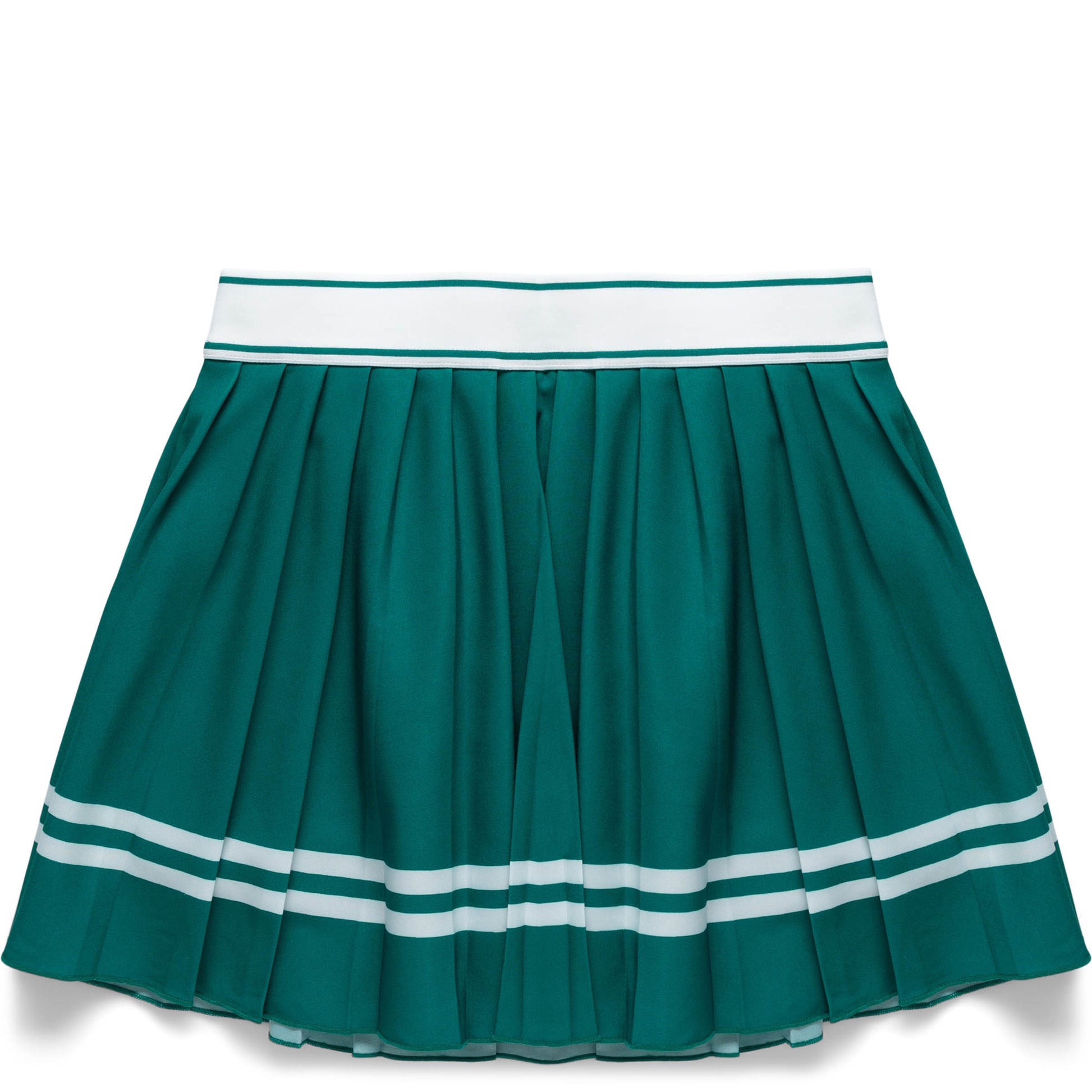 WOMEN'S SPORTY & RICH VENDOME SCRIPT PLEATED SKIRT ALPINE/ALPINE