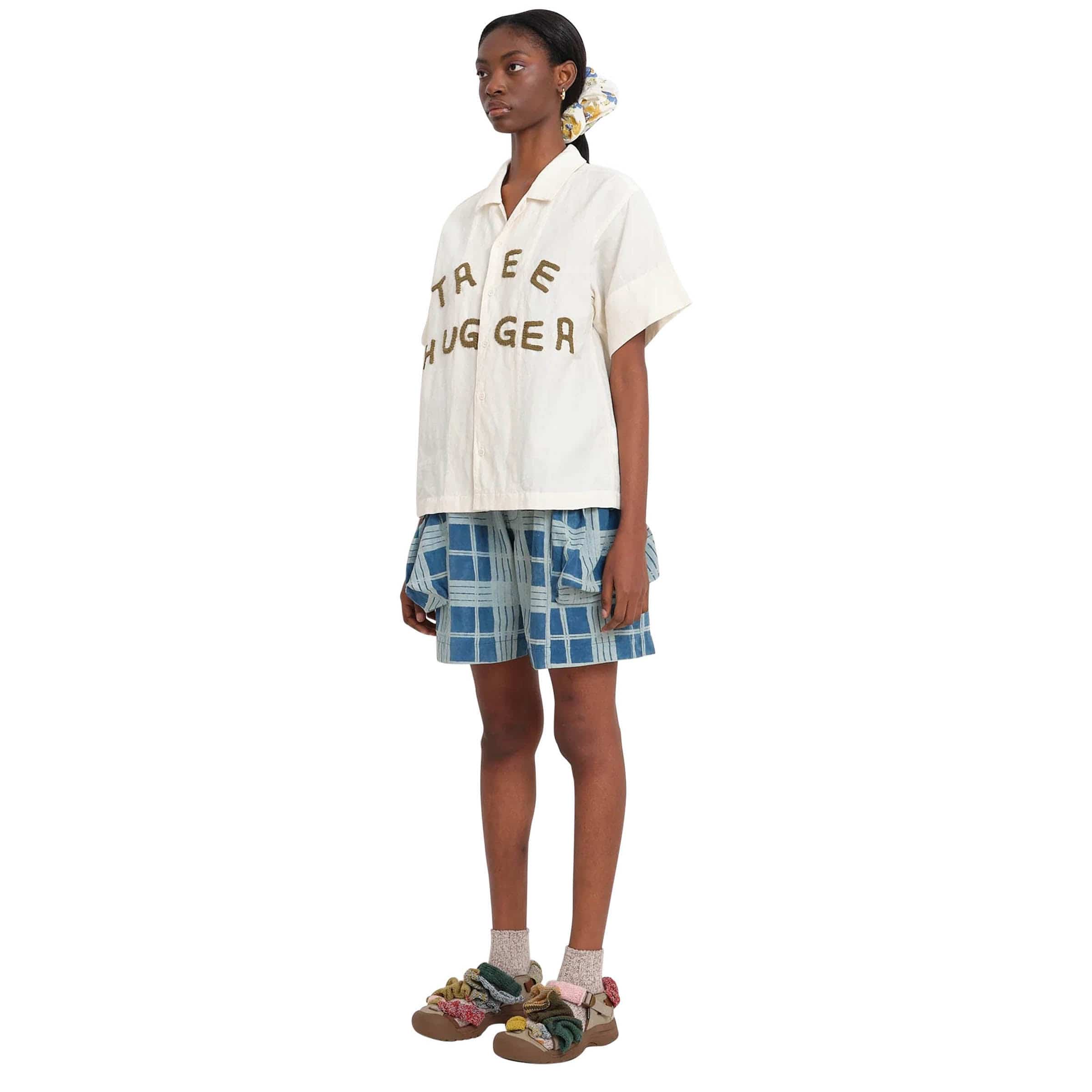 SALT SHORTS INDIGO CHECK | Bodega