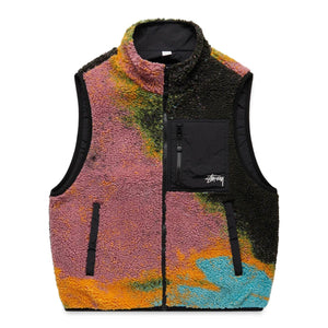 JACQUARD DYE SHERPA VEST BERRY | Bodega