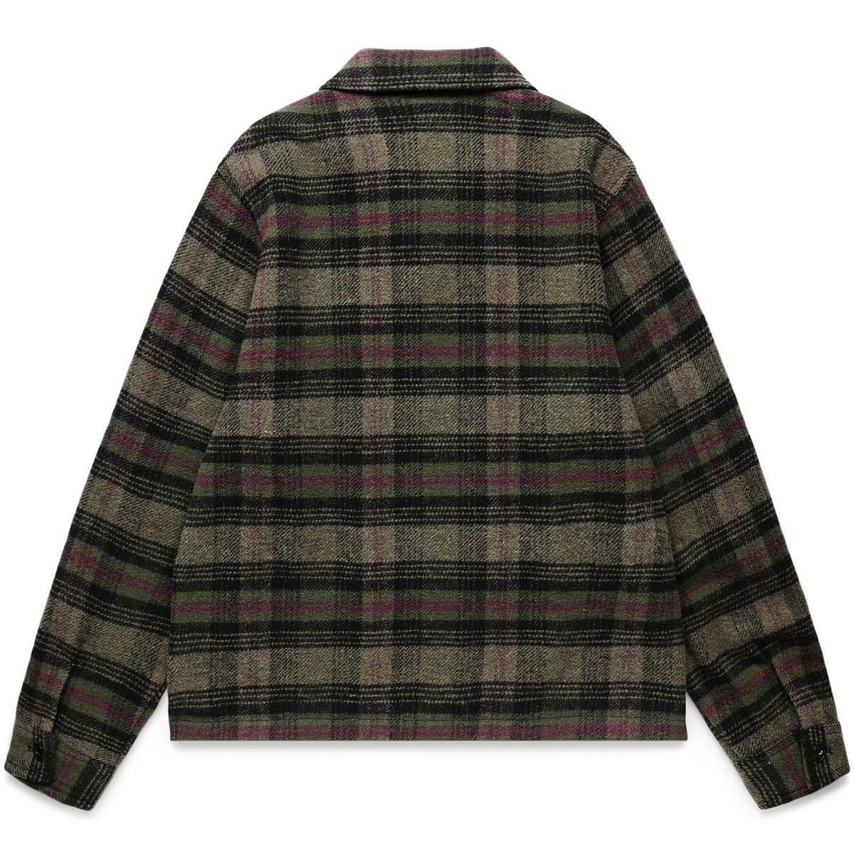 REED WOOL PLAID ZIP SHIRT GREEN | Bodega