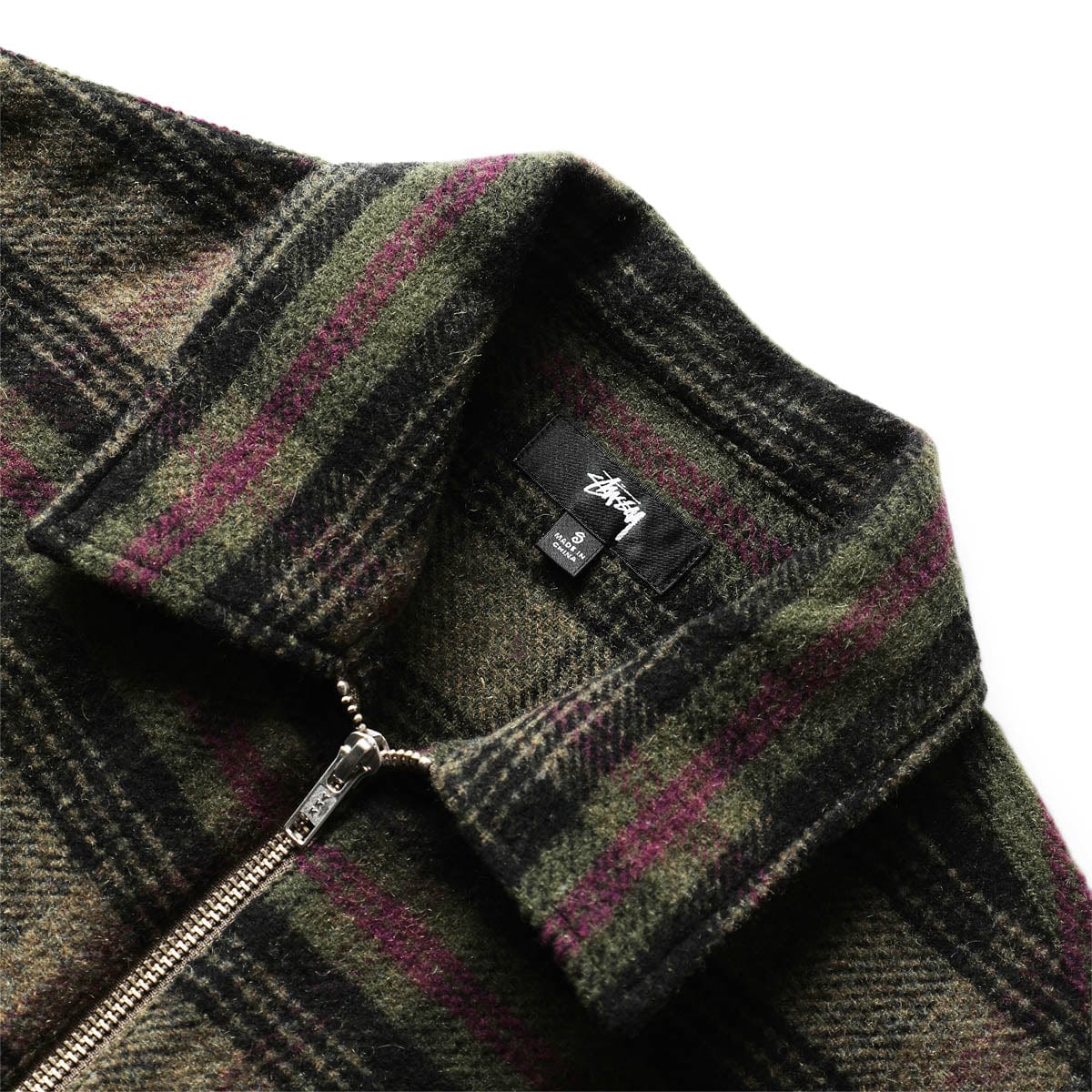 Stüssy Outerwear REED WOOL PLAID ZIP SHIRT